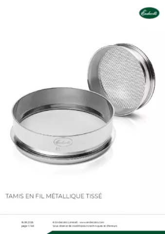 Fiche produit Woven wire sieves