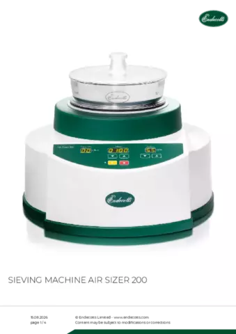 Product data sheet Air Sizer 200